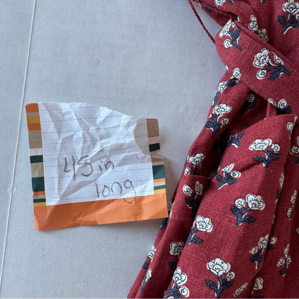 Sonoma Now + Gen Dress Linen Blend MIDI Button Up Rust Floral Women’s XL Cottage - Picture 9 of 9